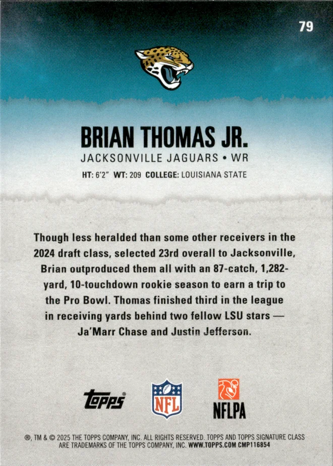 Brian Thomas Jr. card back