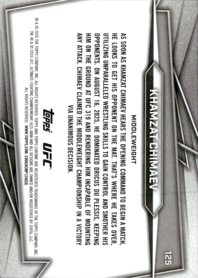 Khamzat Chimaev card back