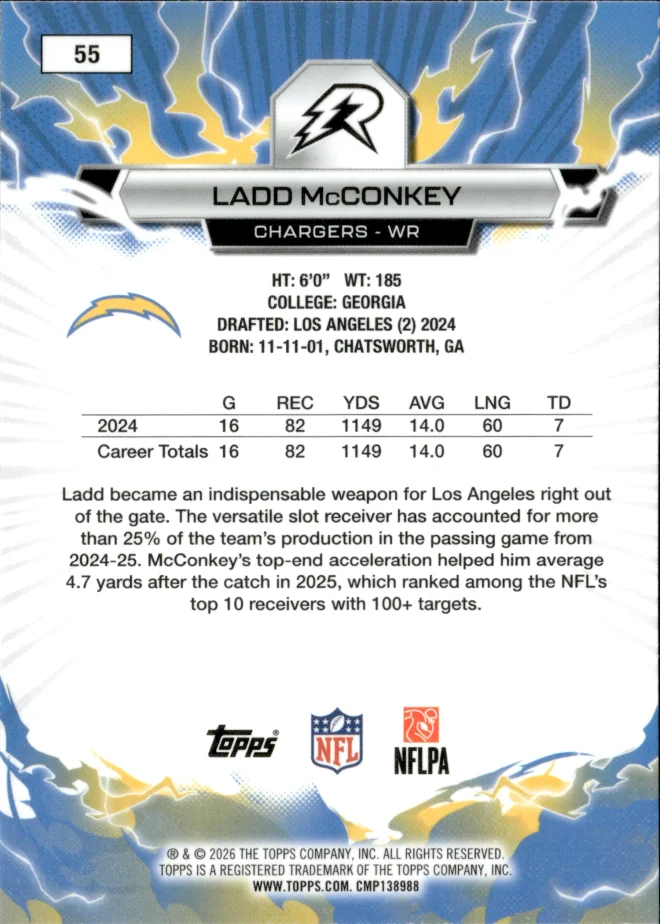 Ladd McConkey card back