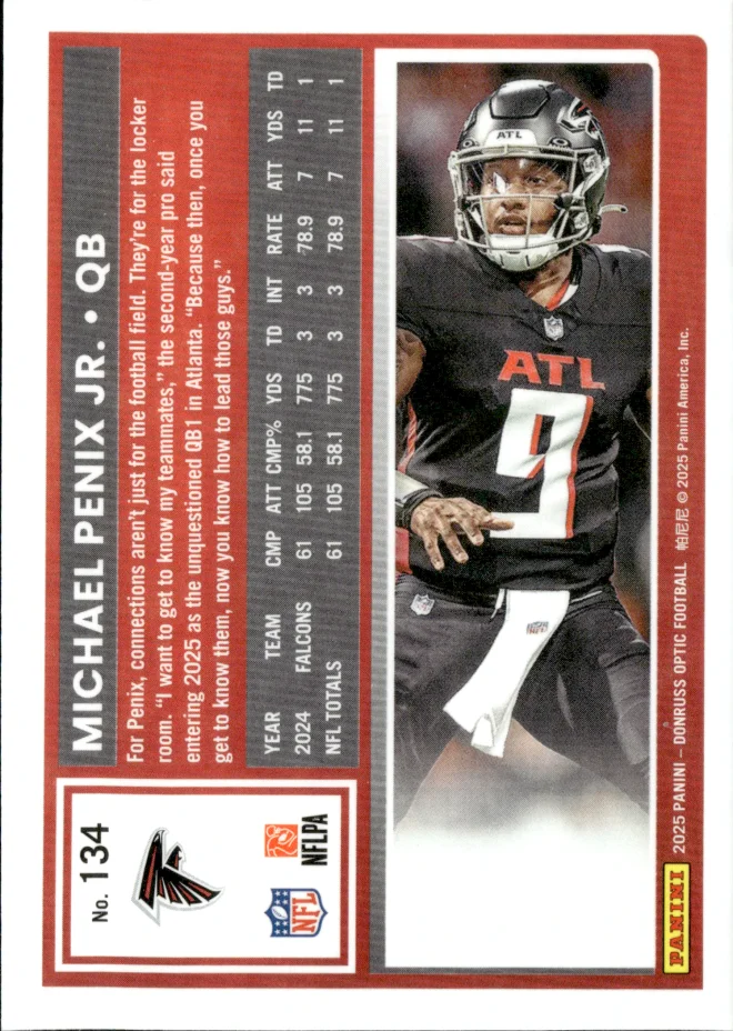Michael Penix Jr. card back