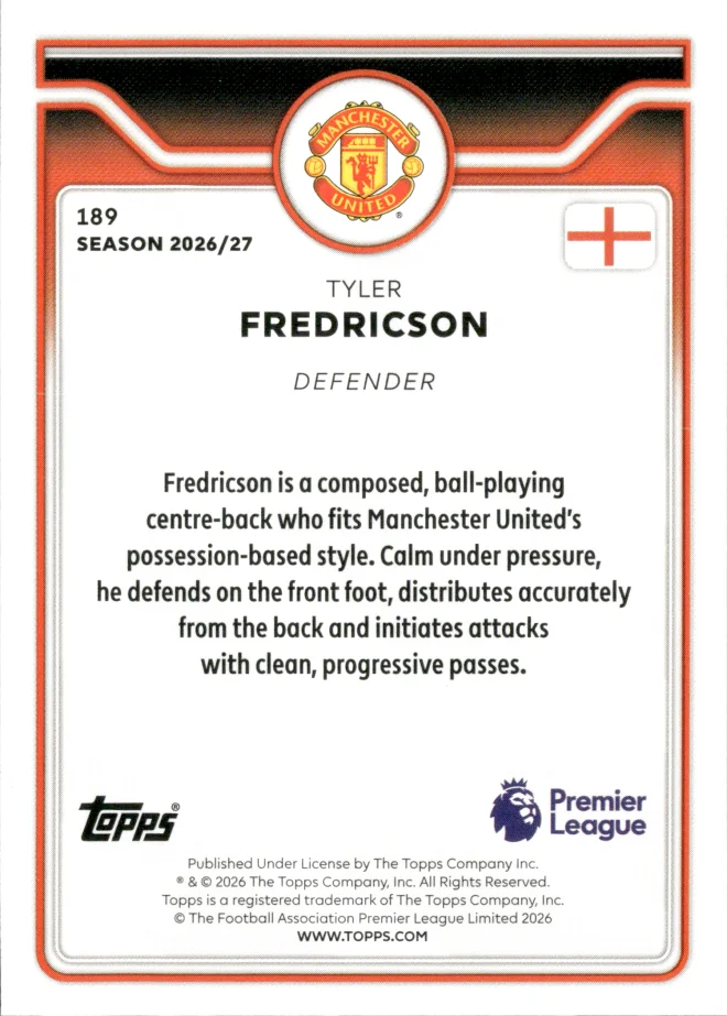 Tyler Fredricson card back