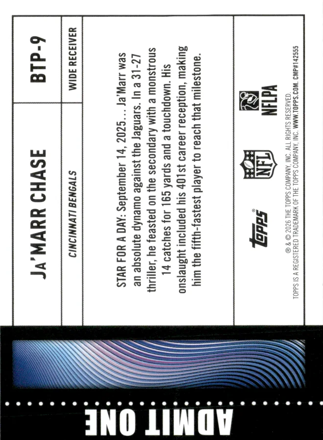 Ja'Marr Chase card back