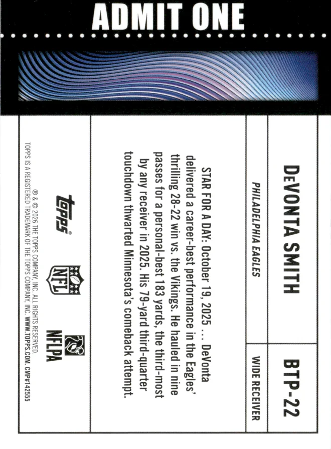 DeVonta Smith card back