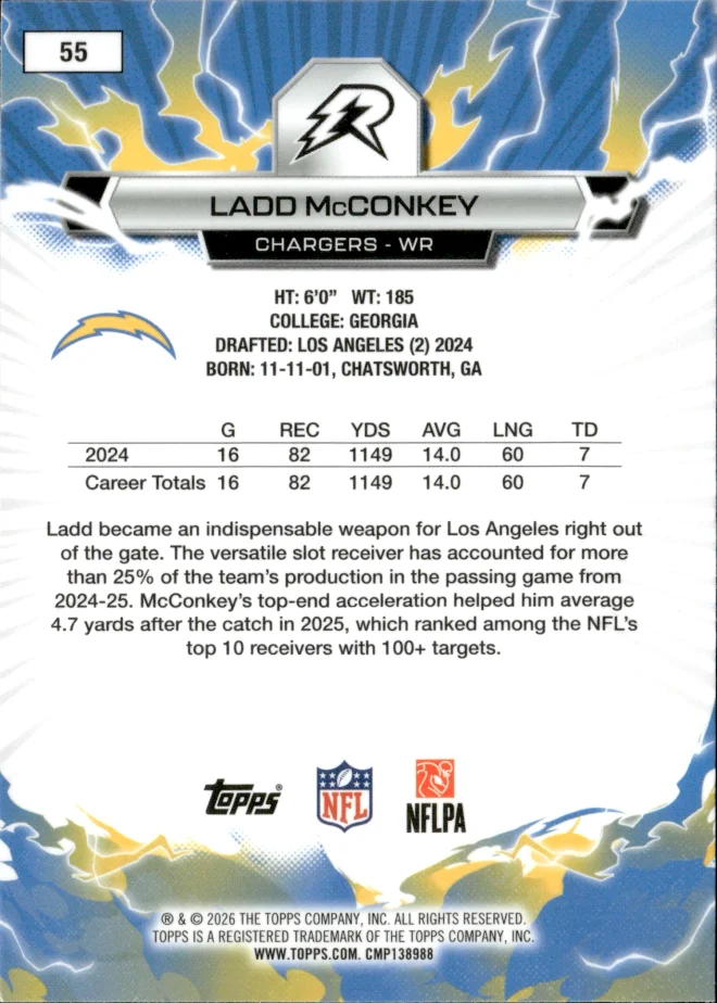 Ladd McConkey card back