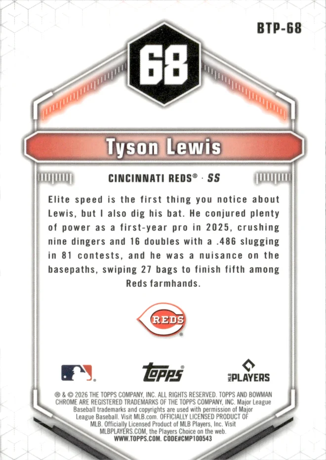 Tyson Lewis card back