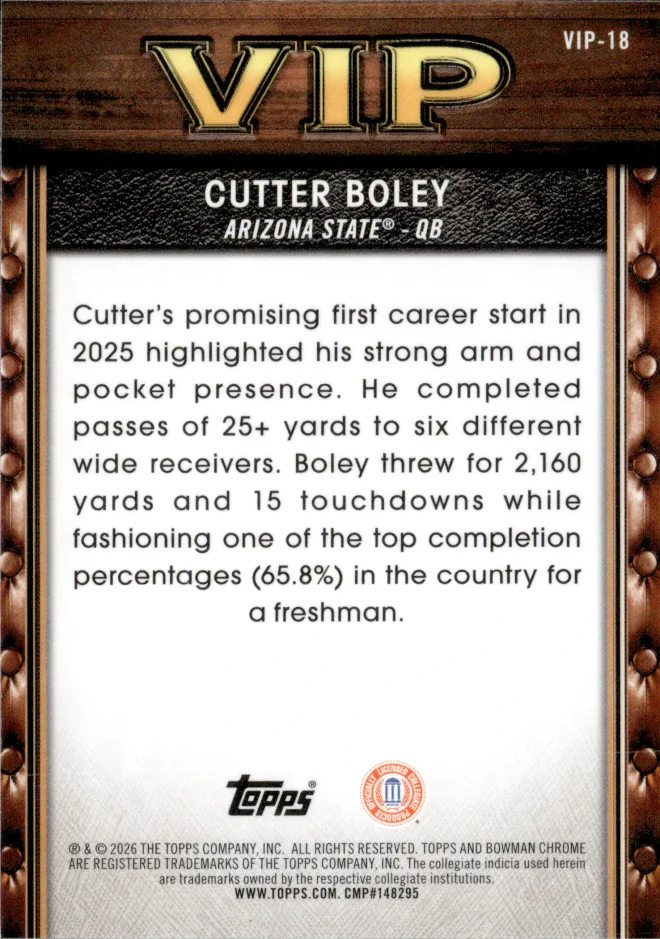 Cutter Boley card back