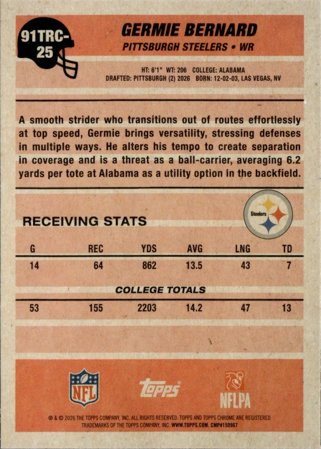 Germie Bernard card back
