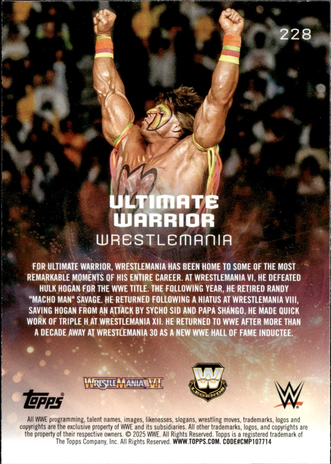 Ultimate Warrior card back