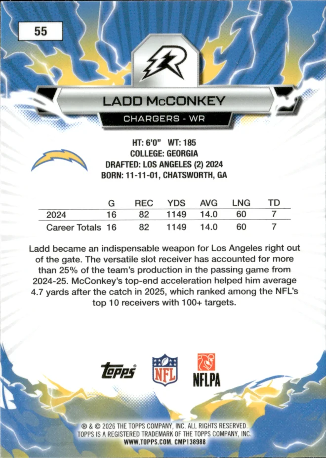Ladd McConkey card back