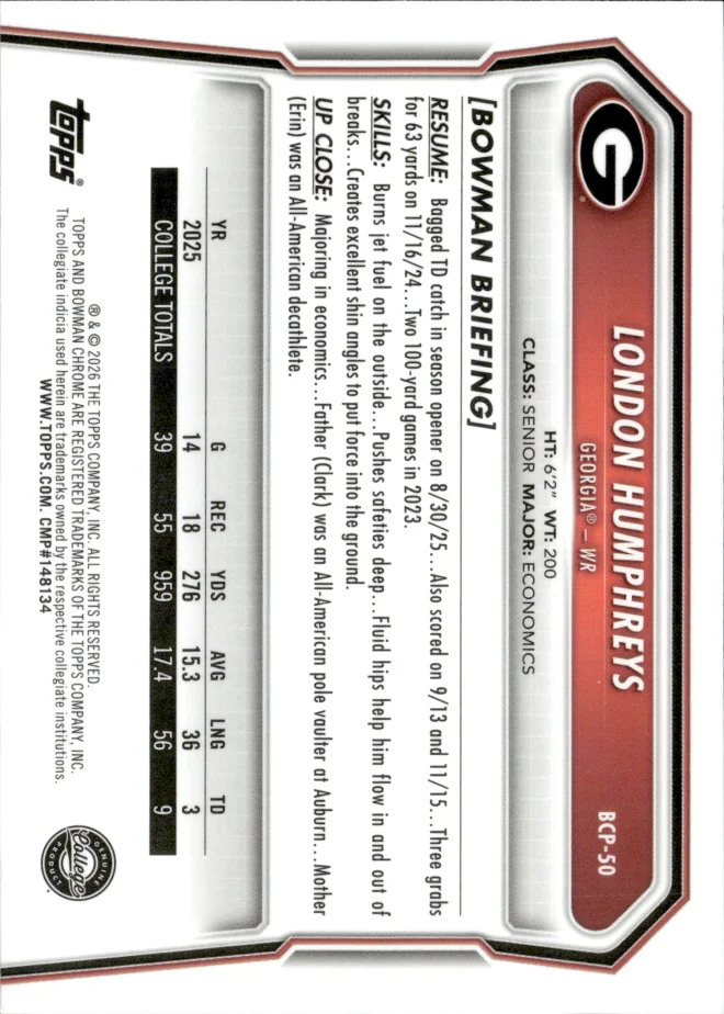 London Humphreys card back