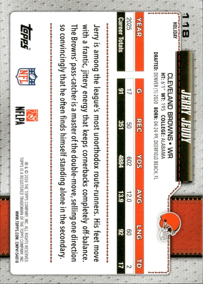 Jerry Jeudy card back