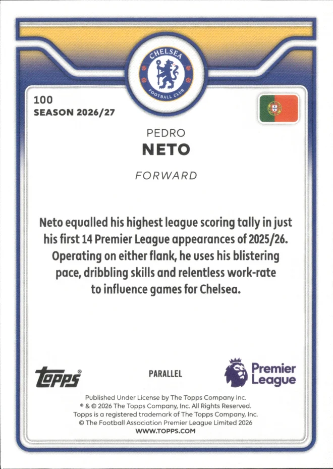 Pedro Neto card back