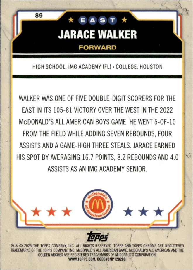 Jarace Walker card back