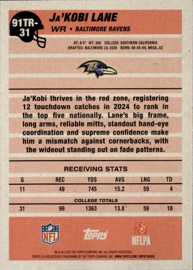 Ja'Kobi Lane card back