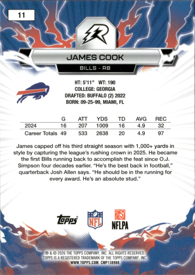 James Cook card back