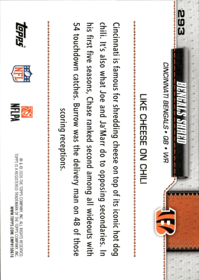 Ja'Marr Chase / Joe Burrow card back