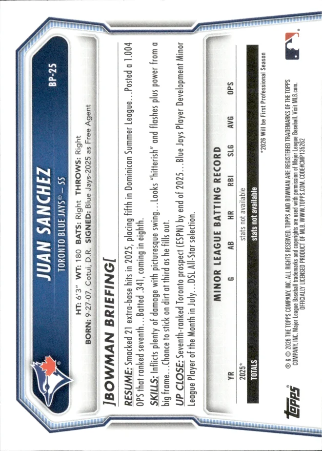 Juan Sanchez card back