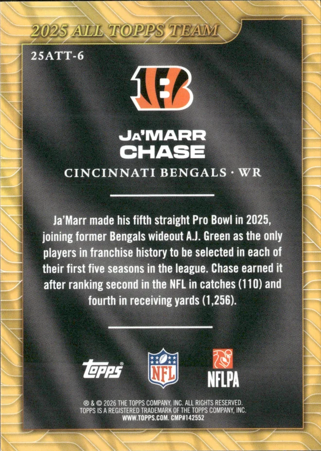 Ja'Marr Chase card back