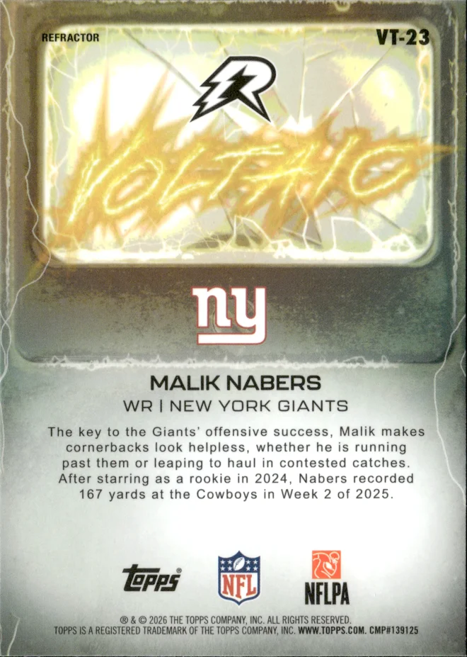 Malik Nabers card back