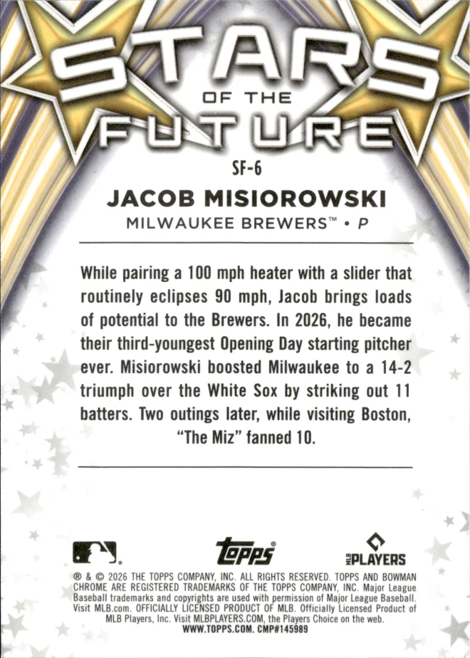 Jacob Misiorowski card back