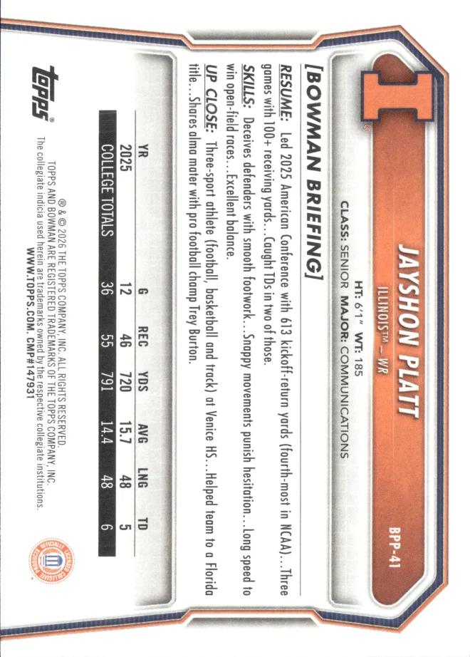 Jayshon Platt card back