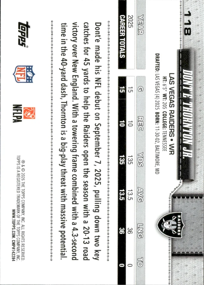 Dont'e Thornton Jr. card back