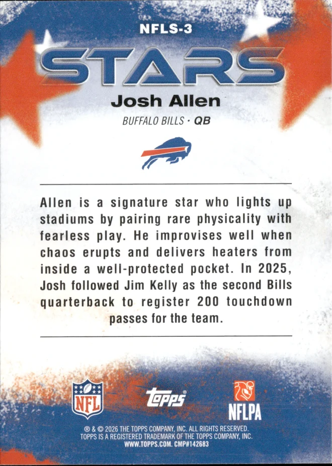 Josh Allen card back
