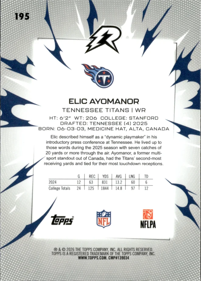 Elic Ayomanor card back