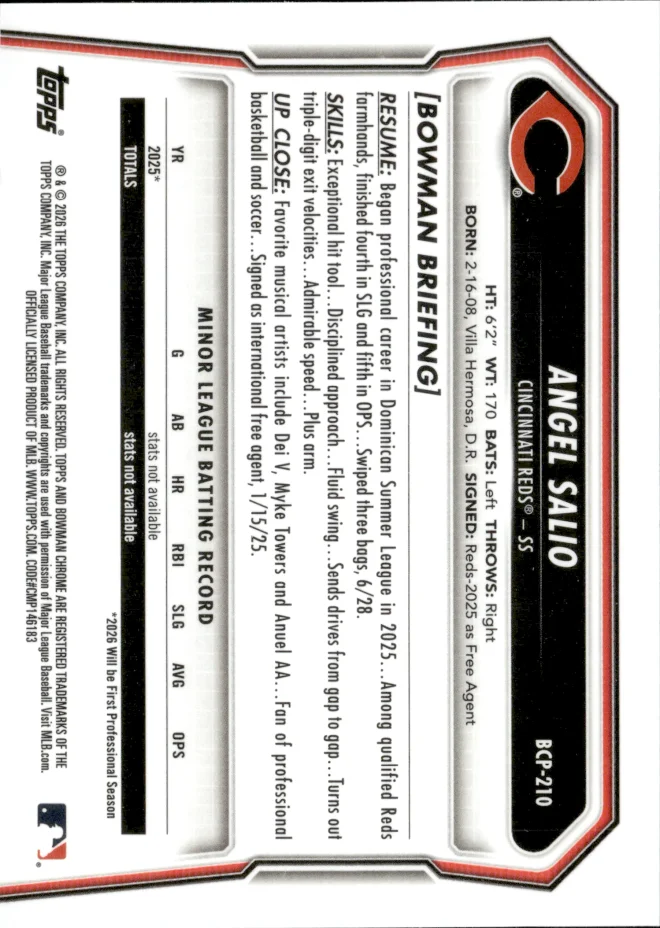 Angel Salio card back
