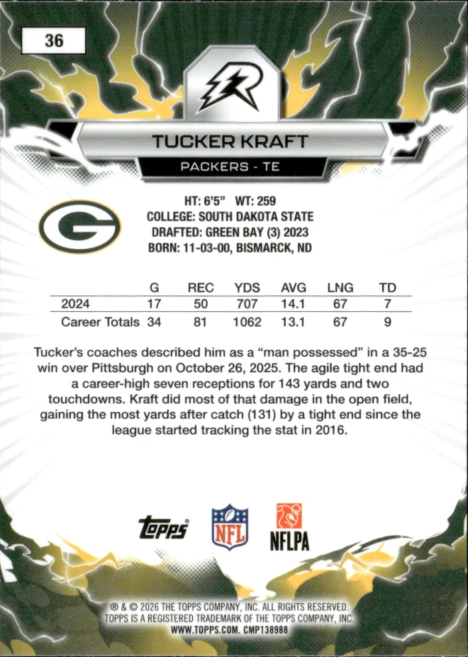 Tucker Kraft card back