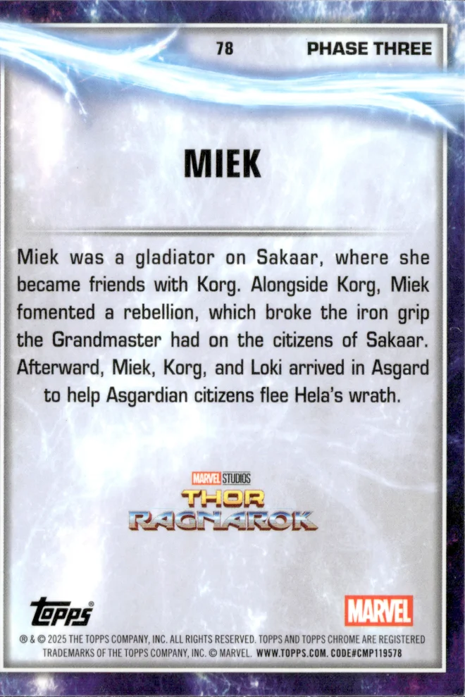 Miek card back