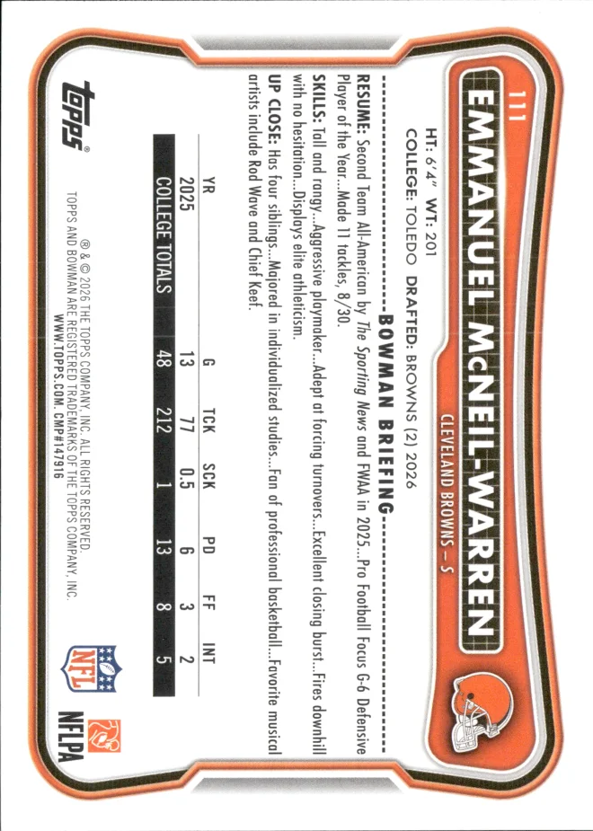 Emmanuel McNeil-Warren card back