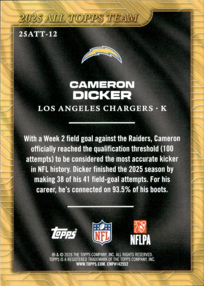 Cameron Dicker card back