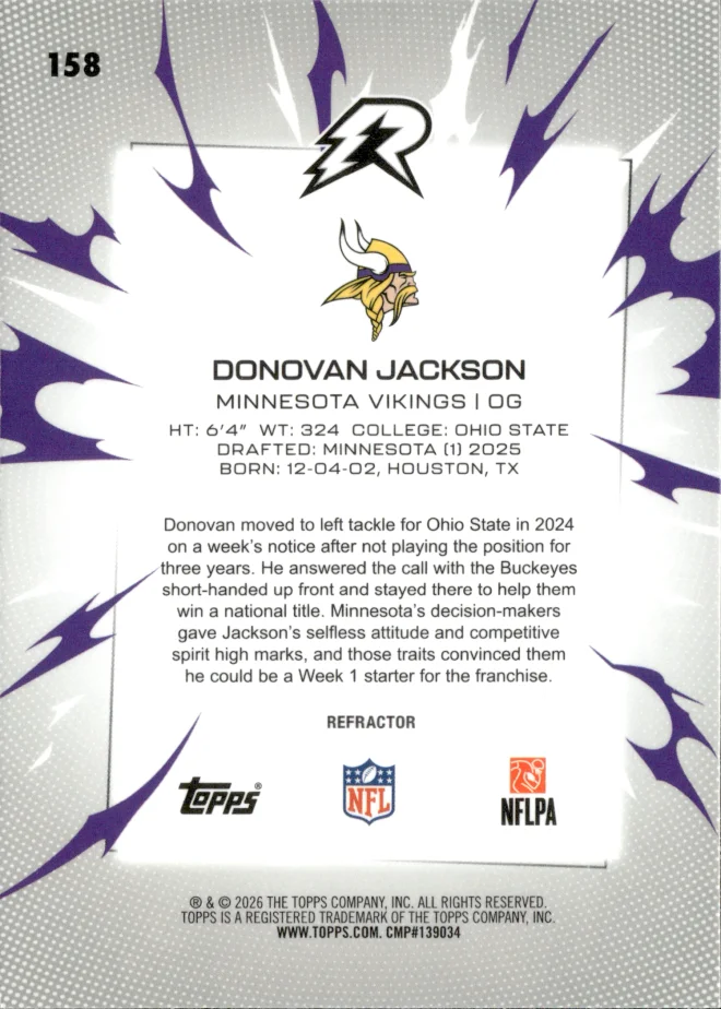 Donovan Jackson card back