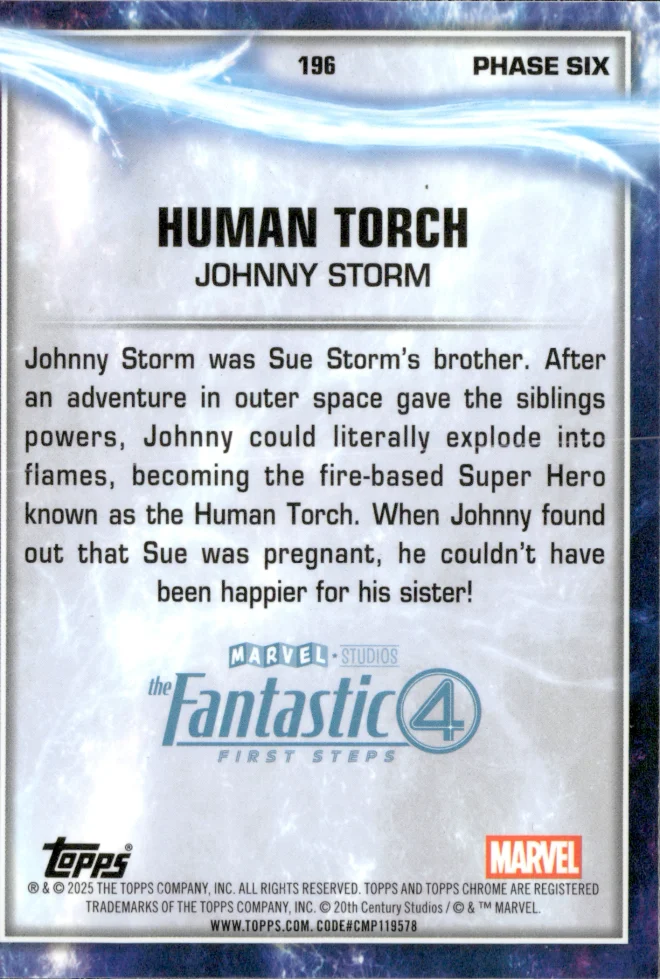 Johnny Storm card back
