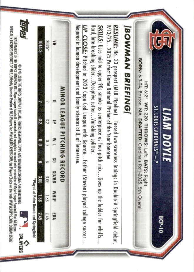 Liam Doyle card back