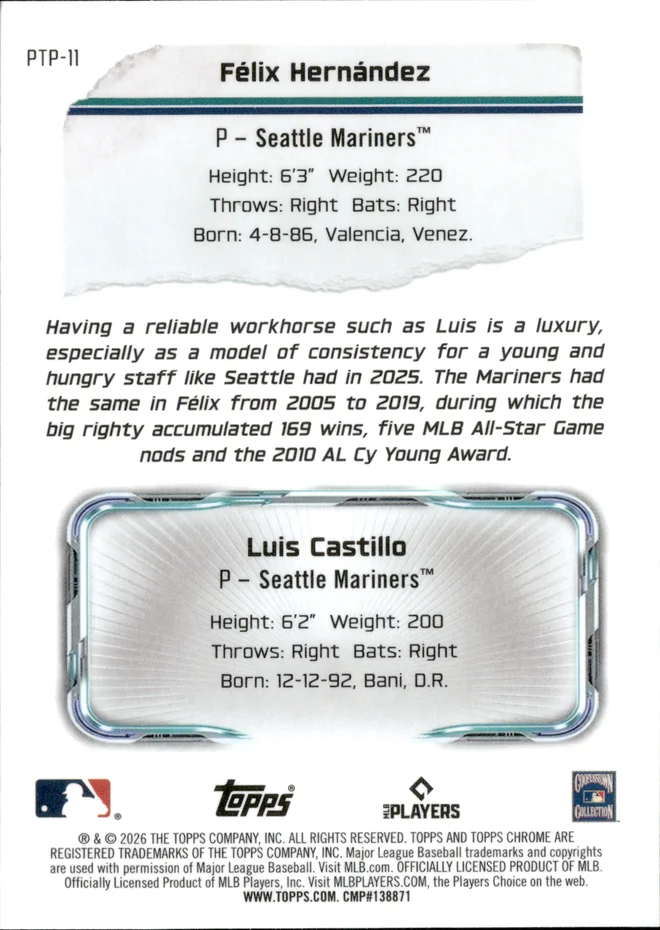 Félix Hernández / Luis Castillo card back