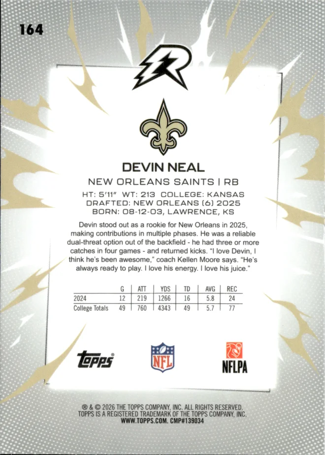 Devin Neal card back