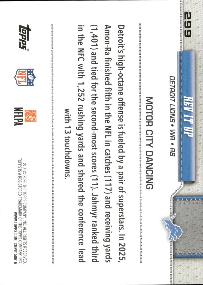 Amon-Ra St. Brown / Jahmyr Gibbs card back