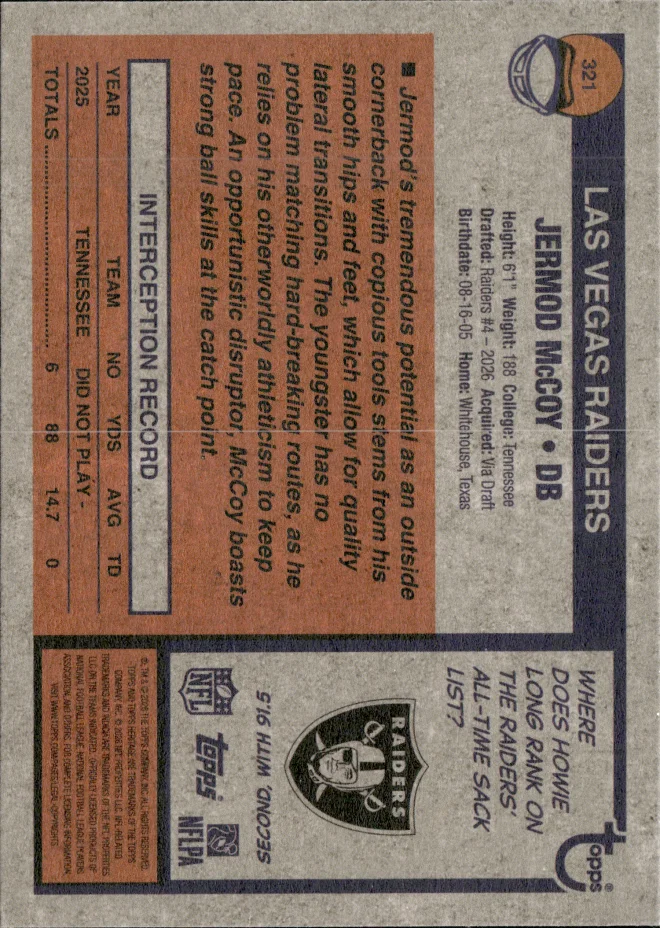 Jermod McCoy card back