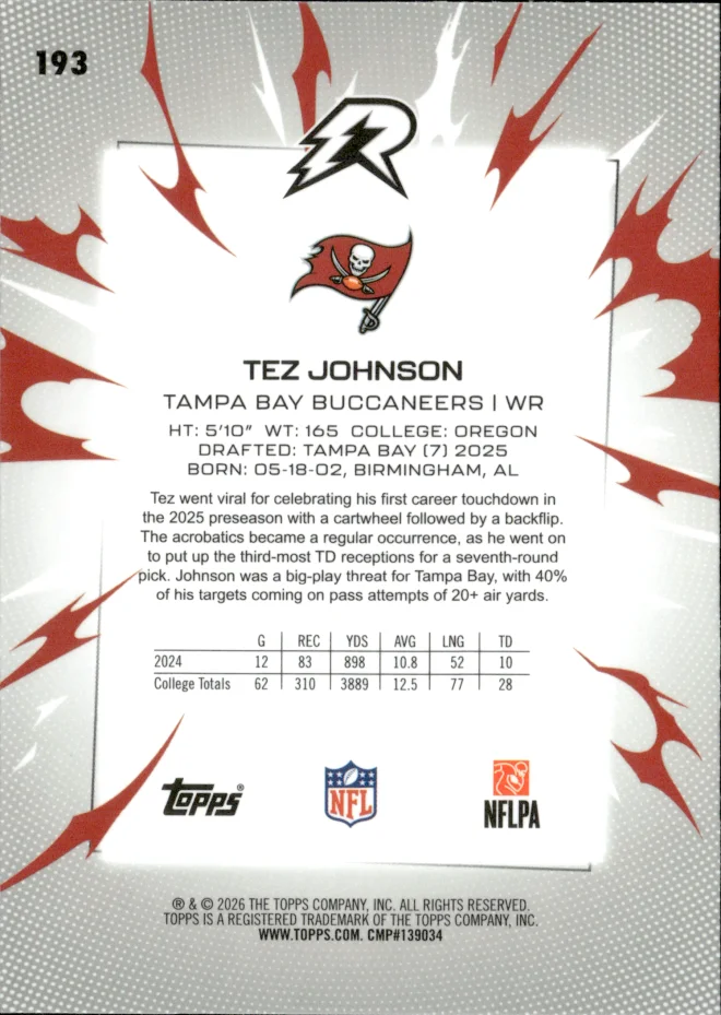 Tez Johnson card back