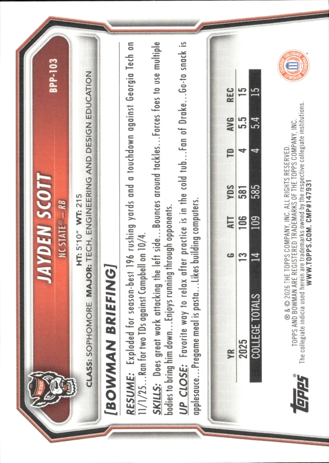 Jayden Scott card back