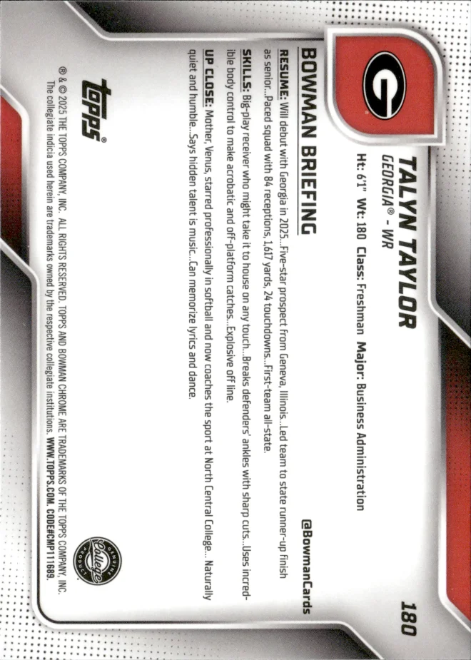 Talyn Taylor card back