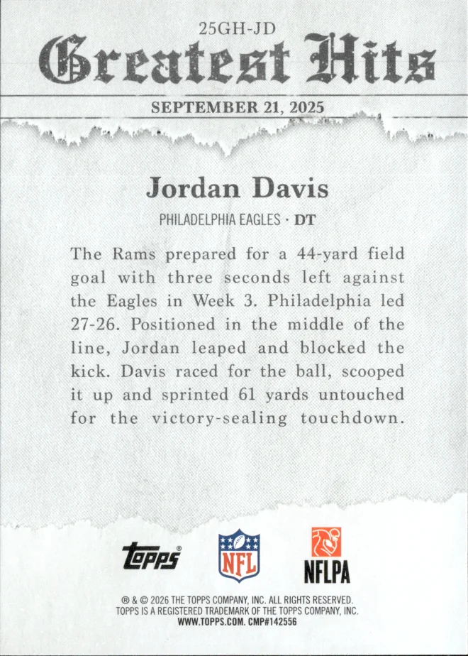 Jordan Davis card back