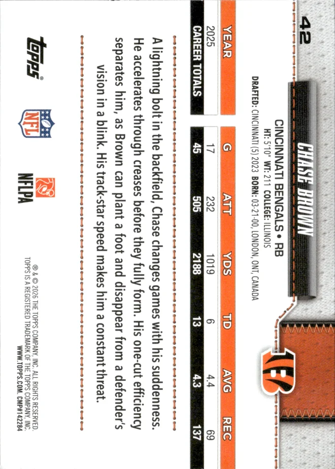 Chase Brown card back