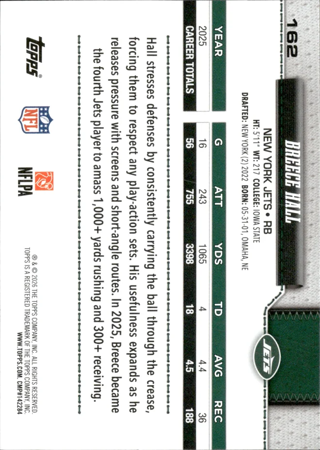 Breece Hall card back