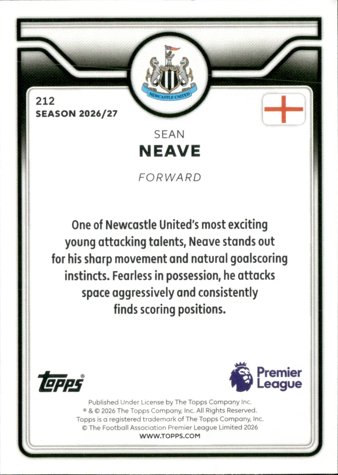 Sean Neave card back