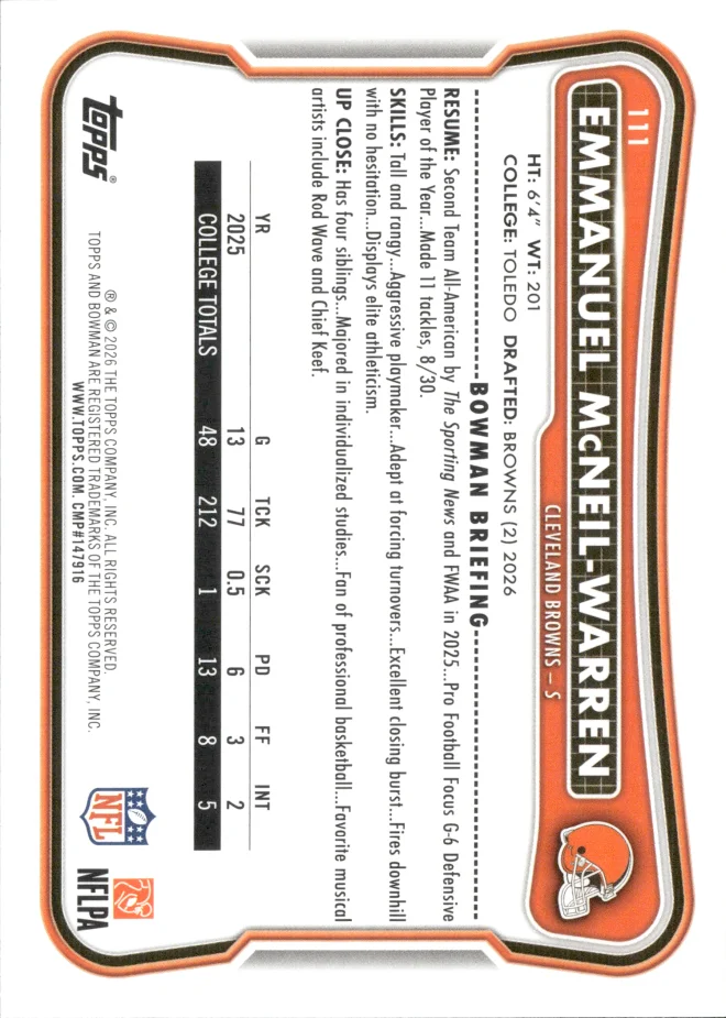 Emmanuel McNeil-Warren card back