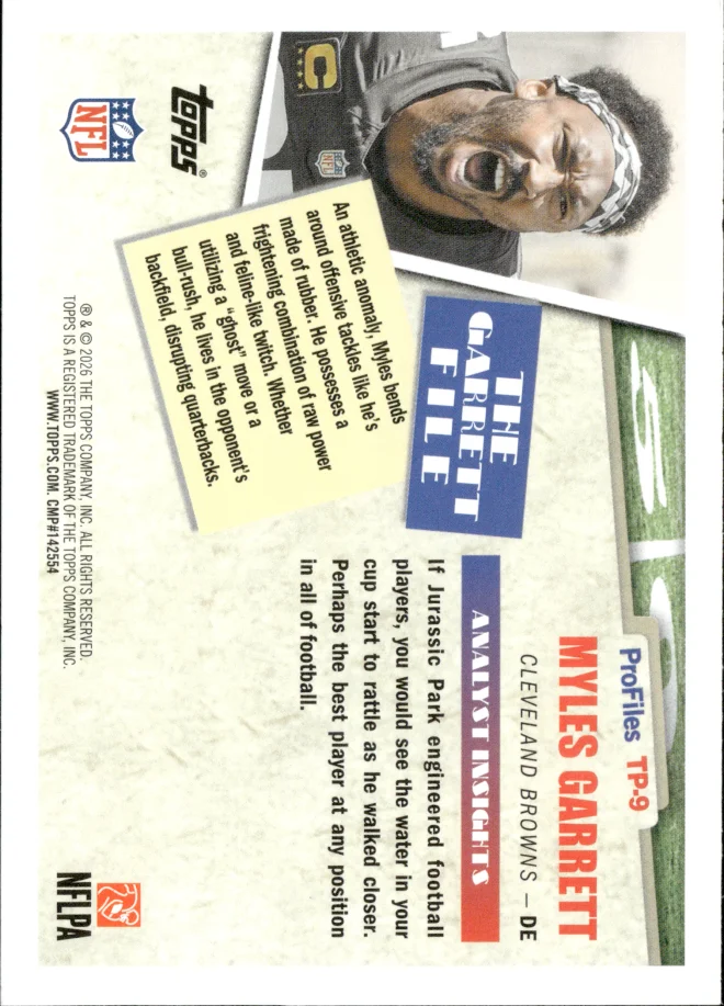 Myles Garrett card back