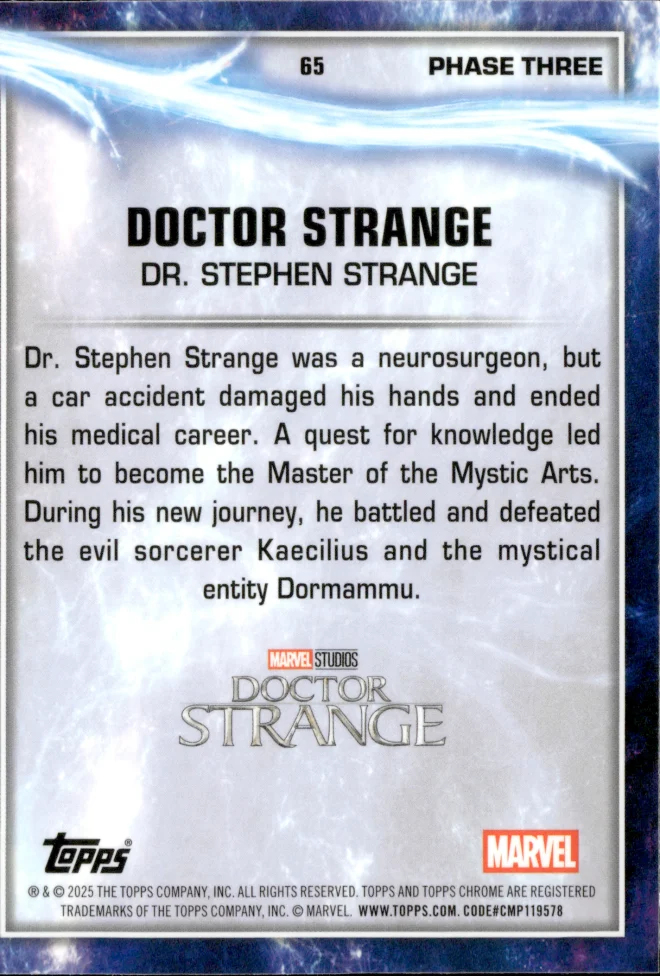 Dr. Stephen Strange card back